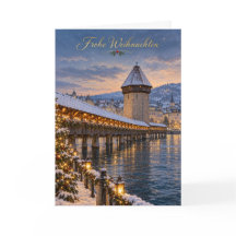 Luzern Kapellbrücke Frohe Weihnachten