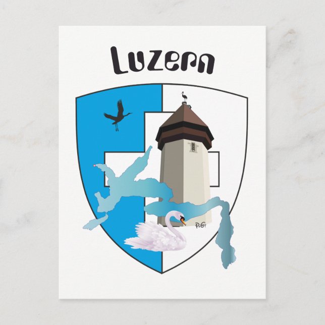 Luzern Schweiz Postkarte Postcard (Front)
