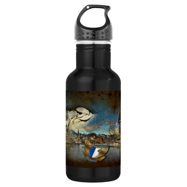LUZERN Vintage Grunge - 532 Ml Water Bottle (Front)