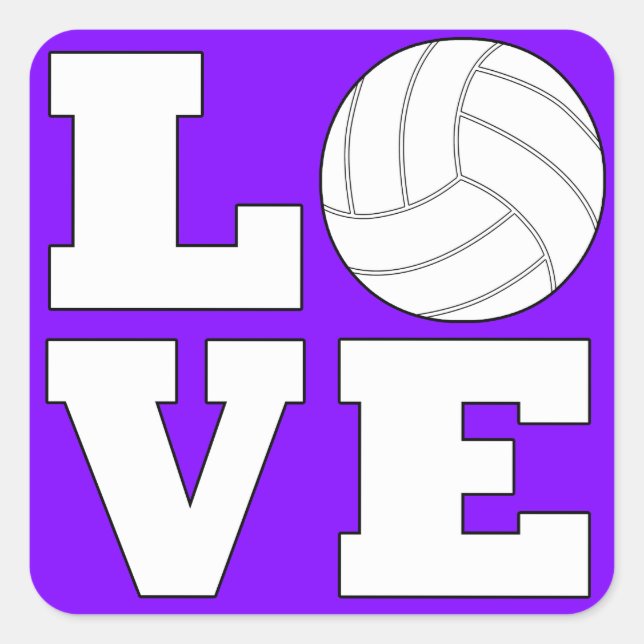 L🏐VE Volleyball Love Square Stickers (Front)