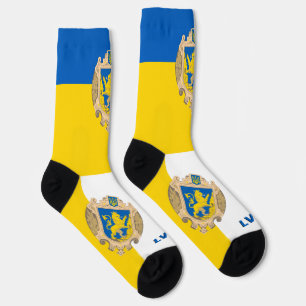 Lviv Socks, Ukrainian Flag, Patriotic Ukraine Socks