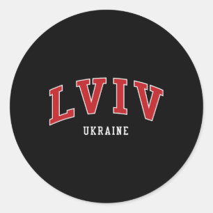 Lviv Ukraine College University Style  Classic Round Sticker