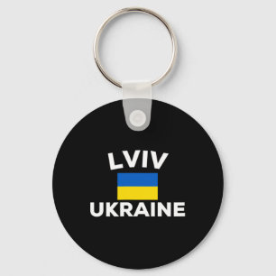 Lviv Ukraine Ukrainian Flag Country City Tourist S Keychain