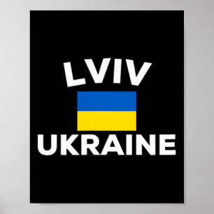 Lviv Ukraine Ukrainian Flag Country City Tourist S Poster