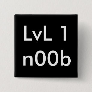 LvL 1n00b 2 Inch Square Button