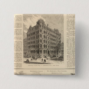 LW Lawrence and Bankers Birmingham Iron 2 Inch Square Button