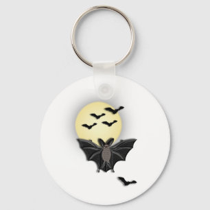 LWood Bat Halloween Keychain