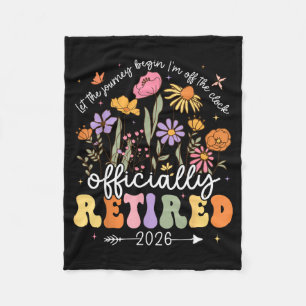 ly Retired 2026 Floral Retirement Women Teacher Fleece Blanket