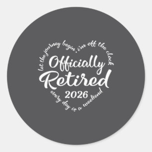 Ly Retired 2026 Hear For Women Retirement  Classic Round Sticker