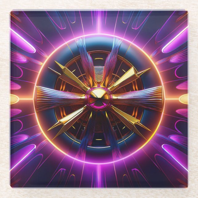 Lyapunov Fractal Much Manipulated Glass Coaster (Front)