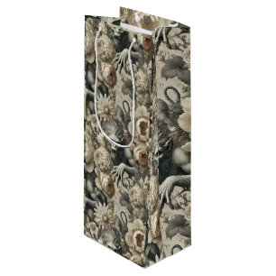 Lycanthropic Splendor – Gothic Werewolf Floral  Wine Gift Bag