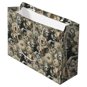 Lycanthropic Splendour – Gothic Werewolf Floral  Large Gift Bag