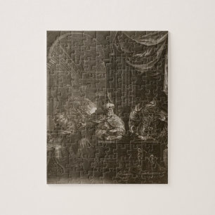 Lycaon Metamorphosed into a Wolf, 1731 (engraving) Jigsaw Puzzle