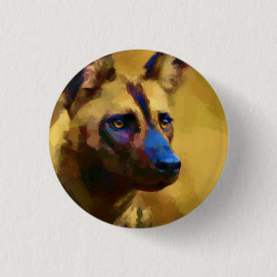 Lycaon Pictus 1 Inch Round Button