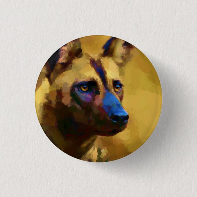 Lycaon Pictus 1 Inch Round Button (Front)