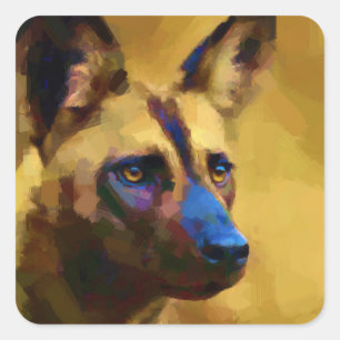 Lycaon Pictus Square Sticker