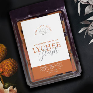 Lychee Blush burnt orange wax melts product label