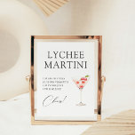 Lychee Martini Cocktail Bar Recipe Poster<br><div class="desc">This cocktail bar sign is perfect for any occasion! It's simple but elegant design will compliment any style. Message me for other cocktail options or see the whole collection.</div>