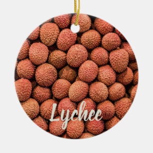 Lychee or Litchi fruit vegan and vegetarian gift Ceramic Ornament
