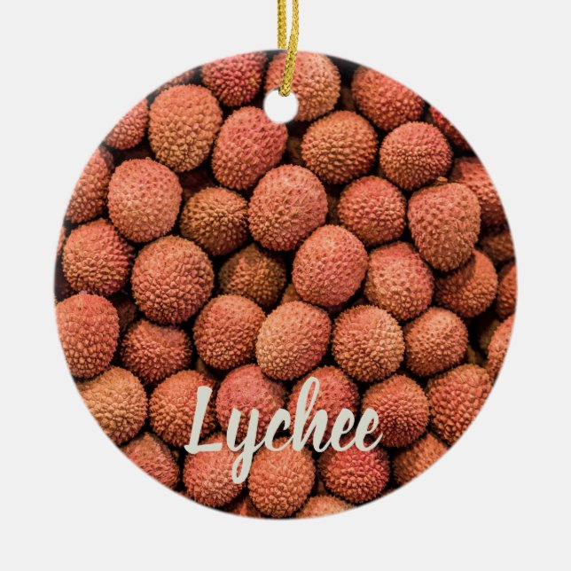 Lychee or Litchi fruit vegan and vegetarian gift Ceramic Ornament (Front)