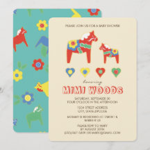 Lycka Till Baby Shower Invitation