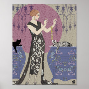 Lydia & Bengal in Mauve and Taupe Poster