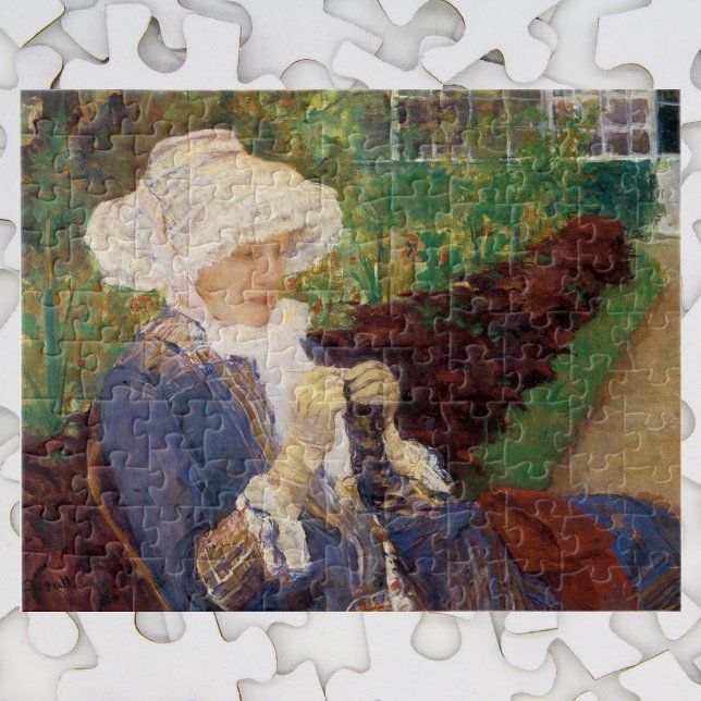 Lydia Crocheting in Garden at Marly, Mary Cassatt Jigsaw Puzzle (Creator Uploaded)