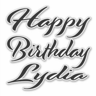 Lydia name first name black Sticker birthday