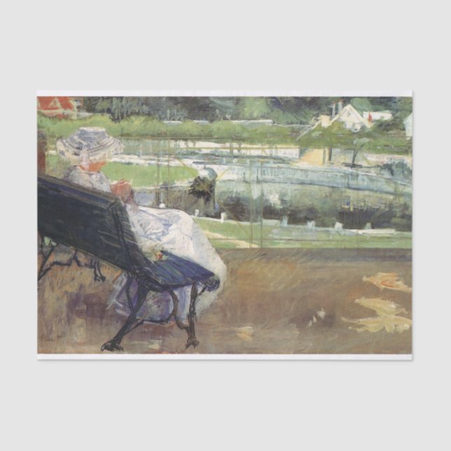 Lydia Sitting on a Porch Crocheting, Mary Cassatt Tissue Paper (Front)