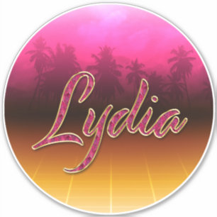 Lydia Vorname Name golden pink Aufkleber Sticker