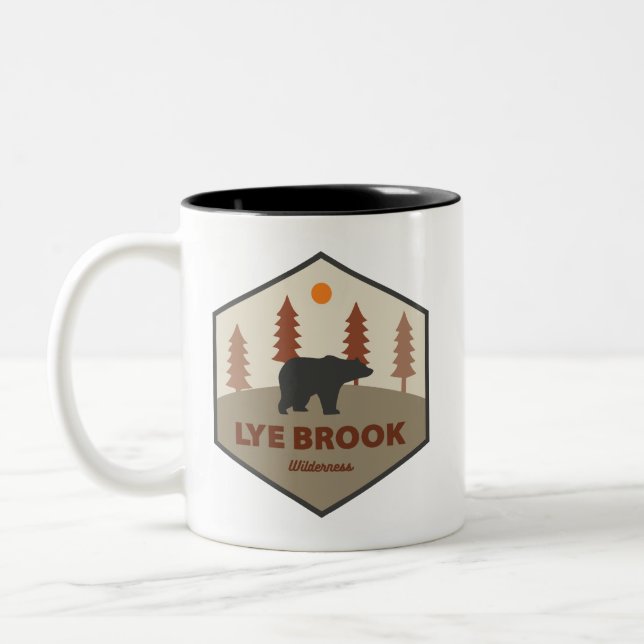Lye Brook Wilderness Vermont Bear Two-Tone Coffee Mug (Left)