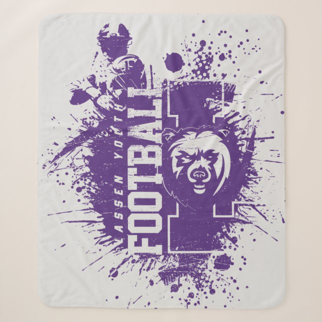 LYFL 05 | Purple Grunge Lassen Logo Sherpa Blanket (Front)