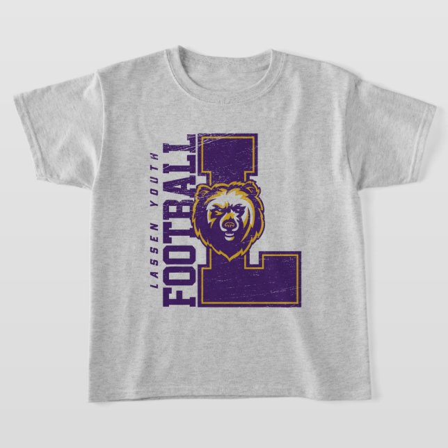LYFL 06 | Kids Purple Lassen Logo T-Shirt (Laydown)