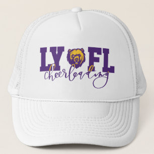 LYFL 10   LYFL Purple Script Cheer Logo Trucker Hat