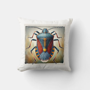 Lygaeid bug 120924IREF216 - Watercolor Throw Pillow