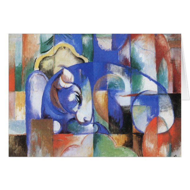 Lying Bull by Franz Marc, Vintage Cubism Art (Front Horizontal)