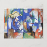 Lying Bull by Franz Marc, Vintage Cubism Art