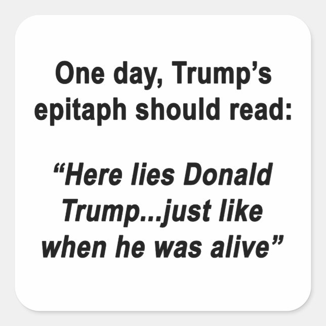 Lying Trump Square Sticker (Front)