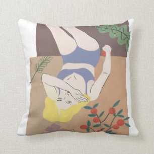 Lying Woman Throw Pillow