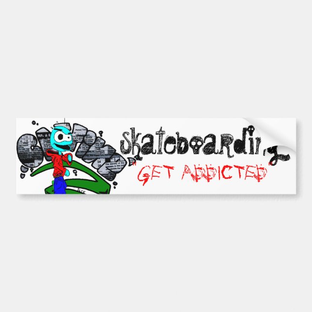 $lyk Skater "GET ADDiCTED" Bumper Sticker (Front)