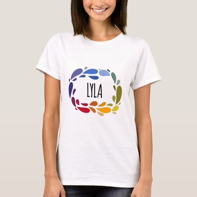 Lyla Name Cute Colourful Gift Named Lyla T-Shirt (Front)