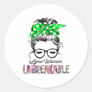 Lyme Awareness Ribbon Support Gifts Classic Round Sticker