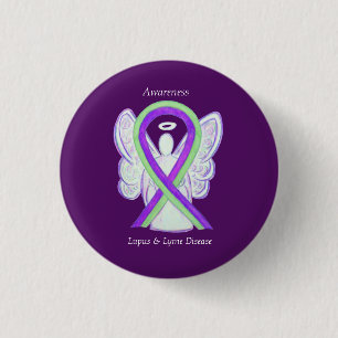 Lyme Disease and Lupus Awareness Ribbon Buttons