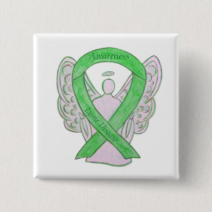 Lyme Disease Awareness Angel Ribbon Custom Art Pin