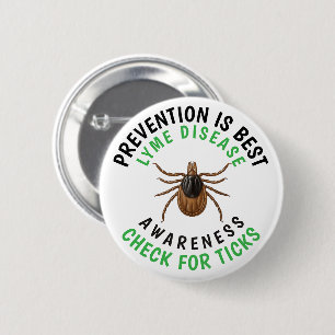 Lyme Disease Awareness   Deer Tick  2 Inch Round Button