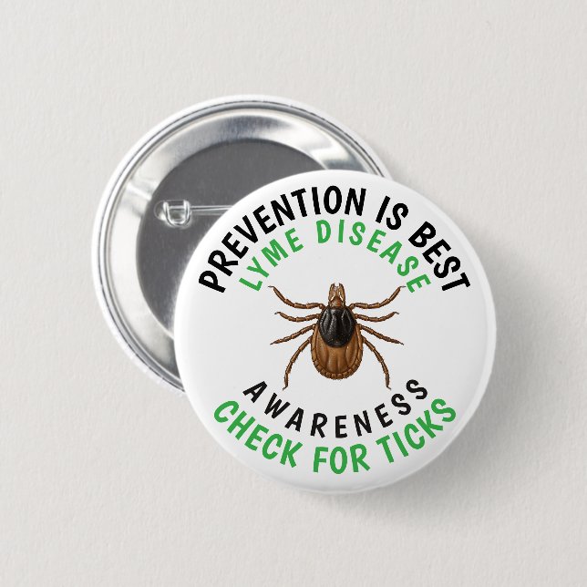Lyme Disease Awareness | Deer Tick  2 Inch Round Button (Front & Back)