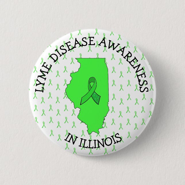 Lyme Disease Awareness in Illinois Button (Front)