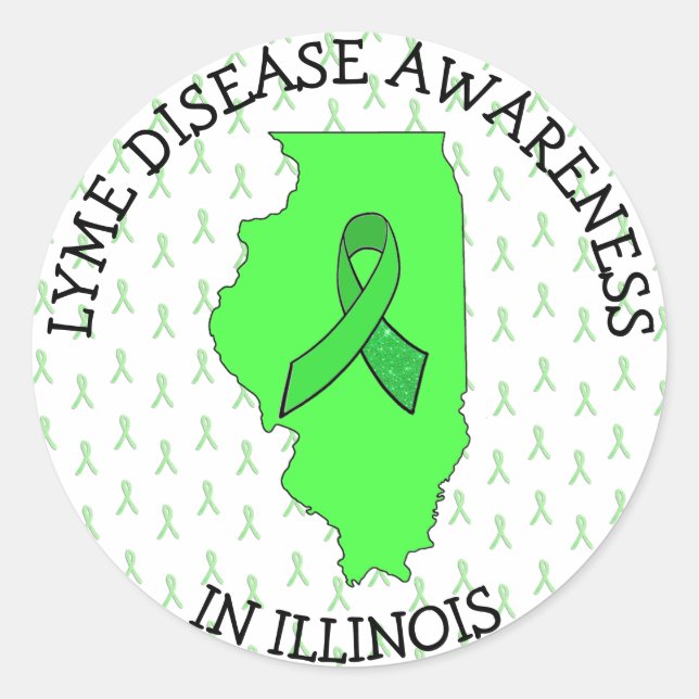 Lyme Disease Awareness in Illinois Stickers (Front)