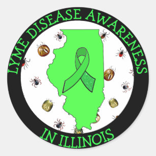 Lyme Disease Awareness in Illinois Stickers