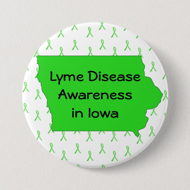 Lyme Disease Awareness in Iowa Button (Front)